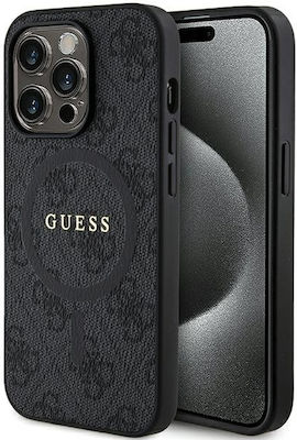 Guess 4g Collection Leather Metal Logo Magsafe Back Cover Πλαστικό Μαύρο (iPhone 13 Pro Max)