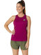 ASICS Women's Athletic Blouse Sleeveless Fast Drying Burgundy