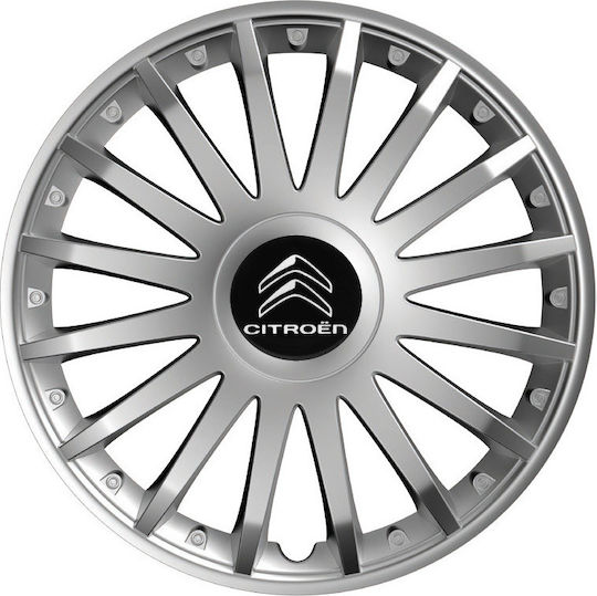 Versaco Σετ Τάσια Αυτοκινήτου Crystal με Σήμα Citroen 4τμχ 15" Ασημί