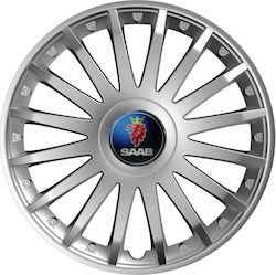 Versaco Car Hubcap Set Crystal with Saab Emblem 15" 4pcs Silver