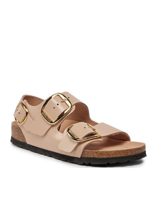 Birkenstock Milano Δερμάτινα Σανδάλια Μπεζ