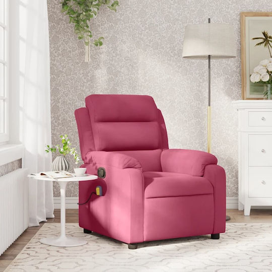 Relaxsessel Friseurwaschbecken mit Fußhocker Samt Bordeaux 75x92.5x100cm