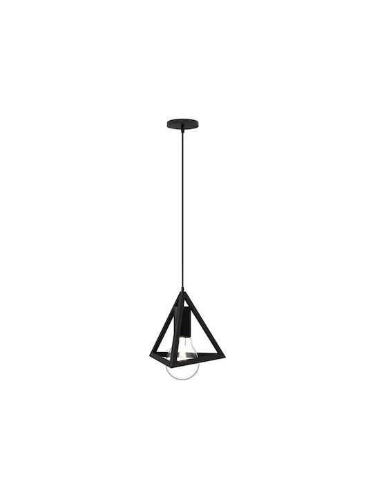 Bakaji Pendant Light Single-Light for Socket E27 with Warm White Light Black