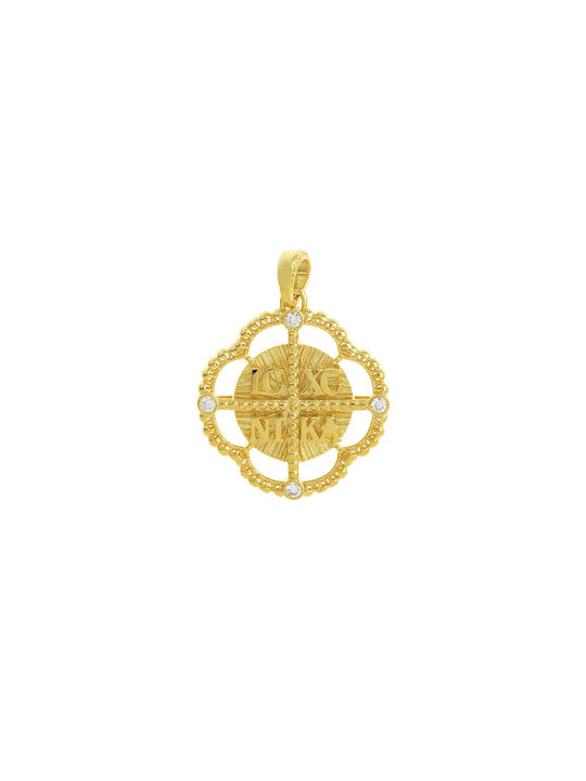 Ioannou24 Pendant Kids Talisman Double Sided Constantine from Gold 14K 221061