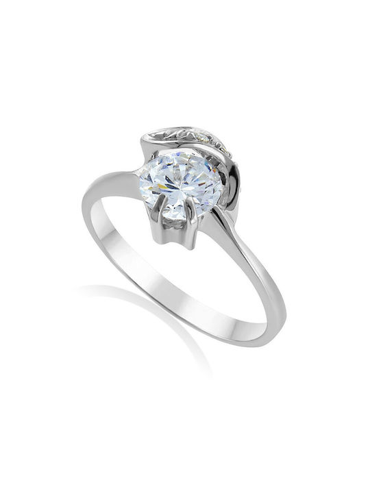 Single Stone from White Gold 14K