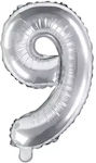 Balloon Jumbo Number 9 Silver 9 82cm