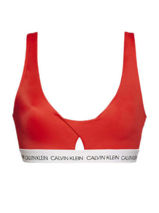 Calvin Klein Sports Bra Bikini Top Red