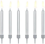 ikonka Birthday Candle in Silver Color 6pcs KX4567_1