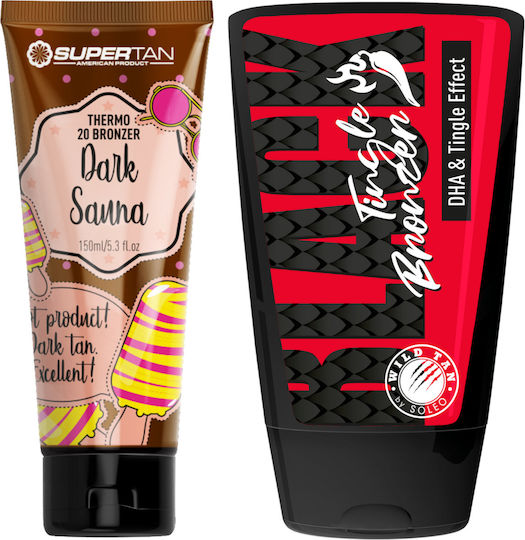 Supertan Cremă De Corp Solară Dark Sauna + Wild Tan Black Furnicături Furnicături Dark 2 Bucăți