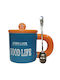 Etoile Good Life Becher Keramik mit Deckel Blau 400ml