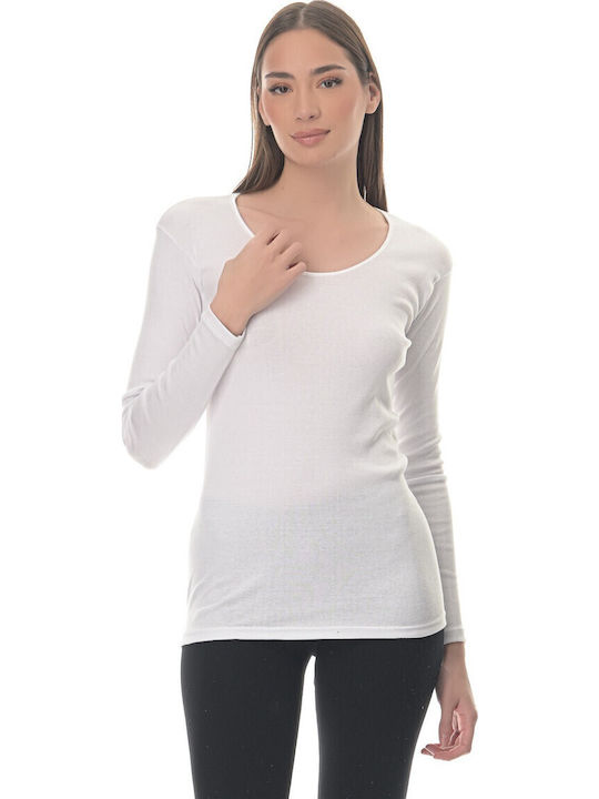 Mânecă lungă Bumbac Alb Tricou pentru femei