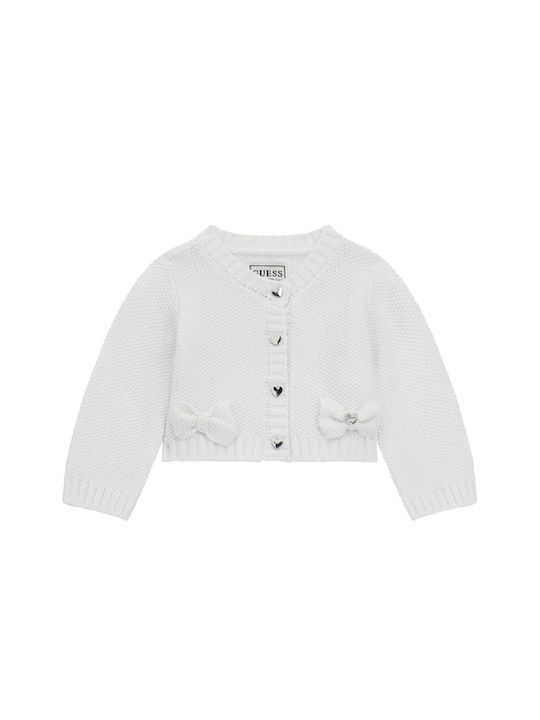 Guess Cardigan pentru copii Bumbac Alb