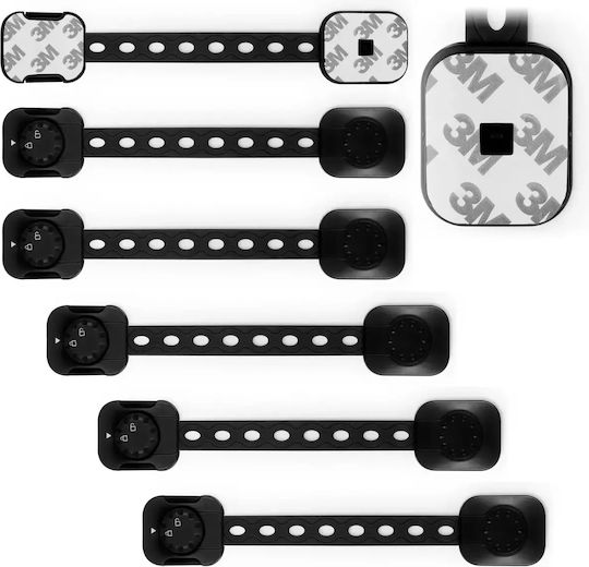 Ricokids Cabinet & Drawer Protectors with Sticker made of Plastic in Black Color 21.8εκ. 6pcs