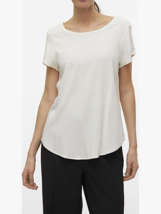 Vero Moda Damen Bluse Kurzärmelig Weiß
