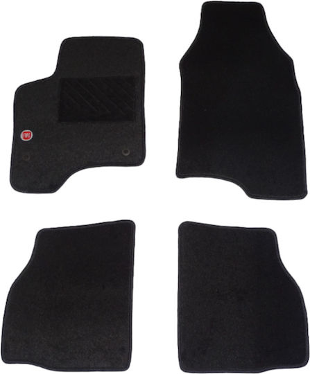 Autopataki Set of Front and Rear Mats 4pcs for Fiat Panda Black