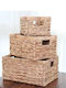 Decorative Basket Wicker with Handles Green 39x28x20cm