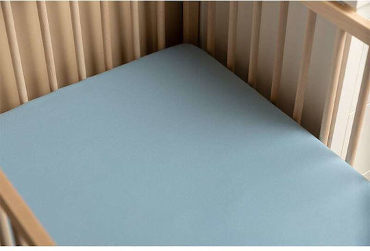 Sensillo Baby Sheet Crib Cotton Fitted Blue 120x60cm