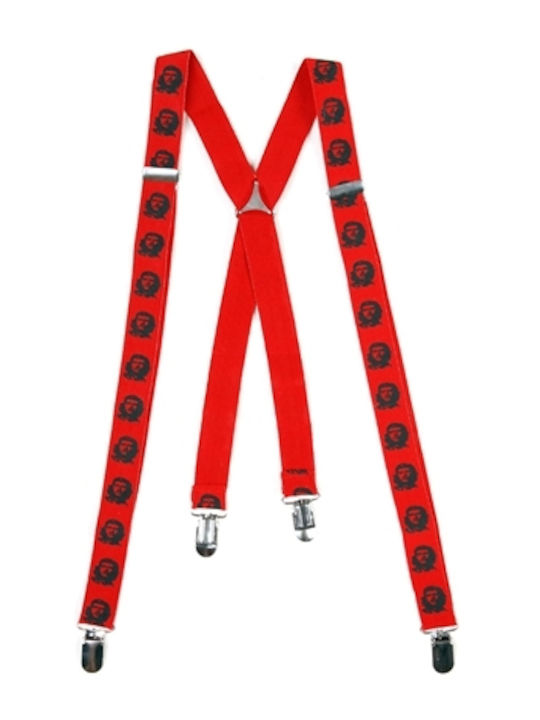 Fostex Garments Che Guevara Suspenders Monochrome Red
