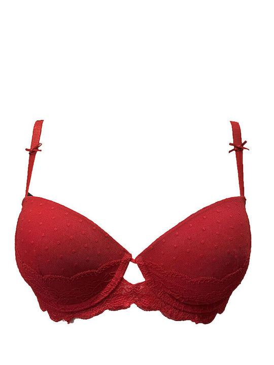Promise Spitzen Unterwäsche-Set für Damen BH mit Schlupf Rot