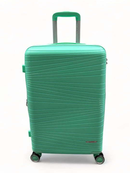 Olia Home Cabin Hard Green Suitcase With 4 Wheels Height 55cm