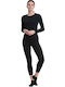 Walk Bluza termica pentru femei cu maneci lungi Negru