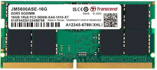 Transcend DDR5 with Module 1x16GB and Speed 5600 for Laptop