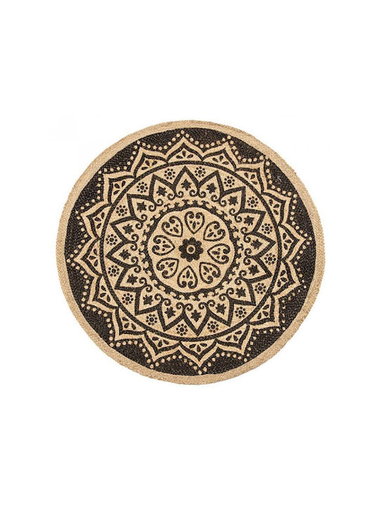 Synchronia Rug Round Beige-Black