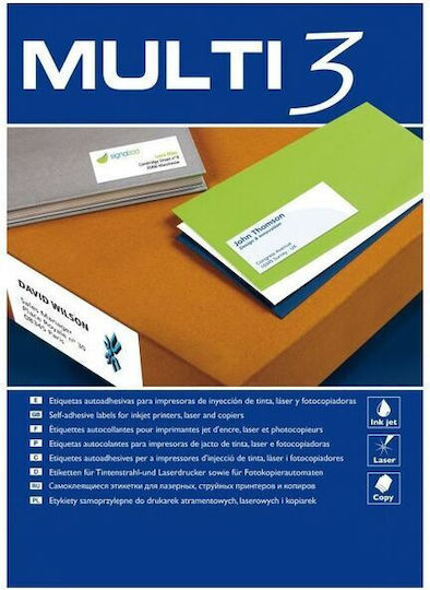 Multi 3 Small Adhesive Labels in White Color 99.1x139mm