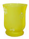 Gala Candle Holder Glass in Yellow Color 9x11x11cm 1pcs