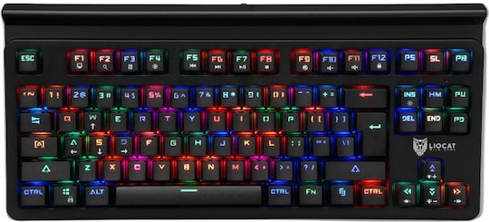 Liocat KX 375CM Gaming Mechanical Tenkeyless Keyboard with Custom Blue Switches and RGB Lighting English US