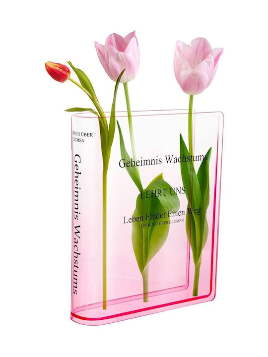Διακοσμητικό Βάζο Glas Plexiglass Rosa 20x20x16cm 1Stück