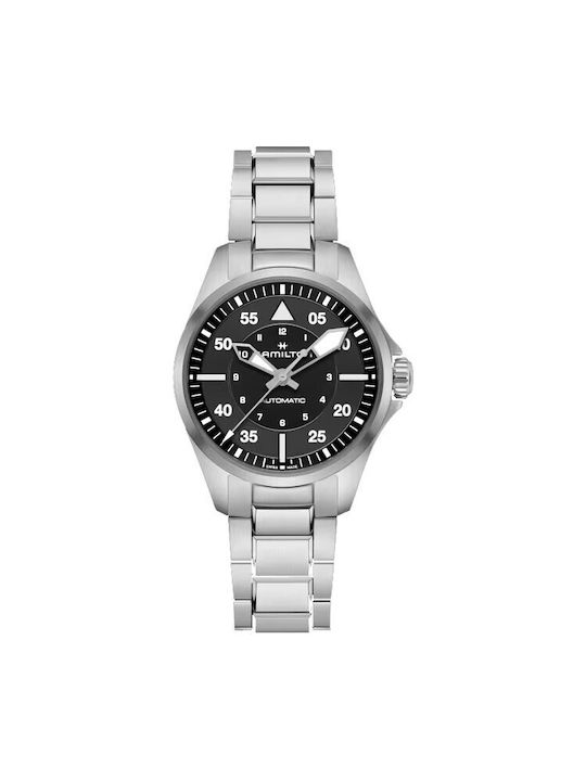 Hamilton Khaki Aviation Часовник Батерия в Черно Цвят