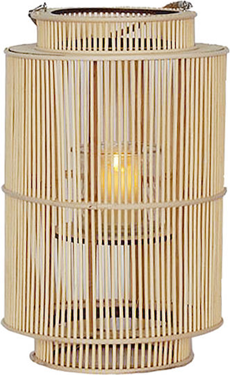 Zaros Φαναράκι Rattan Επιτραπέζιο Μπεζ 26x26x40εκ.