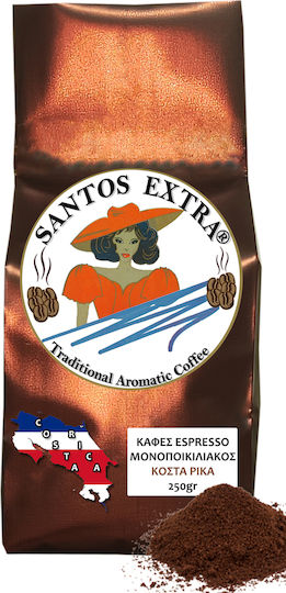 Santos Extra Espresso Kaffee Single Origin Arabica Costa Rica Gemahlen 250gr
