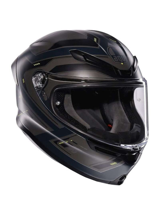 AGV K6 S Enhance Matt Grey/Yellow Fluo Κράνος Μ...
