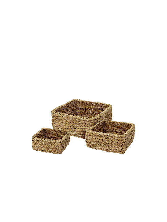 Set of Decorative Baskets Straw 3pcs Zaros
