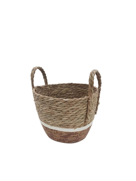 Coș decorativ Wicker cu mânere Brown 23x20.5buc Plastona