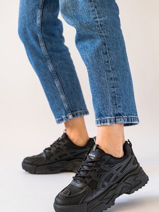 Plato Femei Chunky Sneakers NEGRU