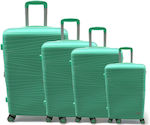 Olia Home Travel Suitcases Green with 4 Wheels Set of 4pcs