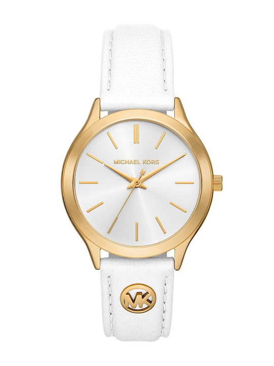 Michael Kors Runway Women's Watch Chronograph with White Leather Strap