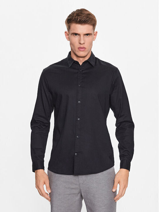Jack & Jones Дълъг ръкав Памучен Риза Едноцвете...