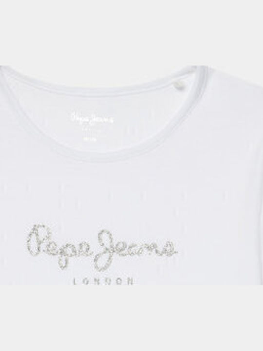 Kinder-T-Shirt Weiß Hana Glitter