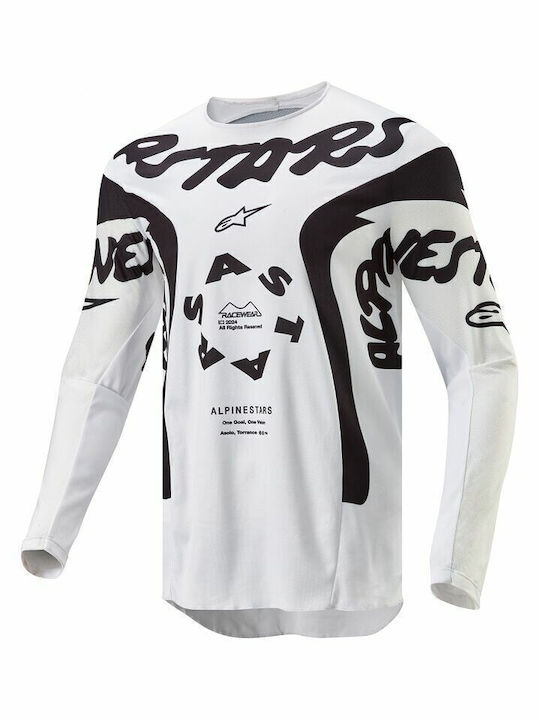 Alpinestars Pentru bărbați Tricou Motocross Mânecă lungă Alb Culoare