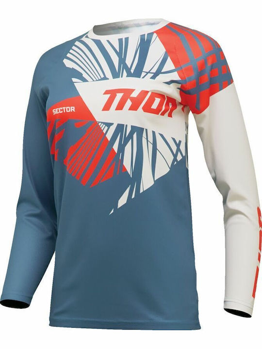 Thor Sector Pentru femei Tricou Motocross Mânecă lungă Albastru Culoare