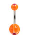 Poco Loco Bauchnabel Piercing aus Stahl Silber / Orange