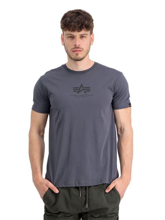 Alpha Industries Basic T Μπλούζα Κοντομάνικη Ασημί