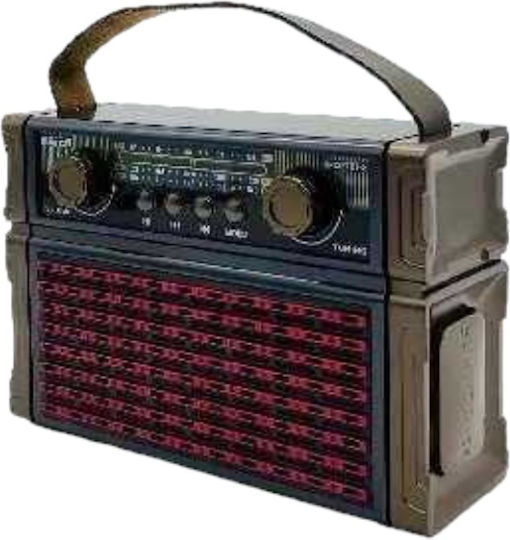 M1237BTS Retro Tragbares Radio mit Bluetooth und USB Braun