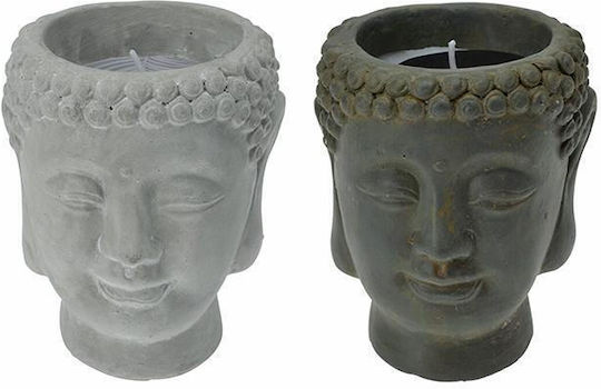 Zaros Decorative Buddha Candle in Grey Jar