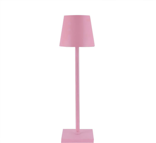 Tischlampe mit Rosa Schirm und Basis