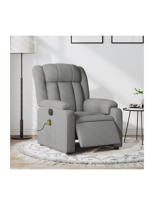 Πολυθρόνα Relax Massage με Υποπόδιο Ανοιχτό Γκρι 78x92x98cm
